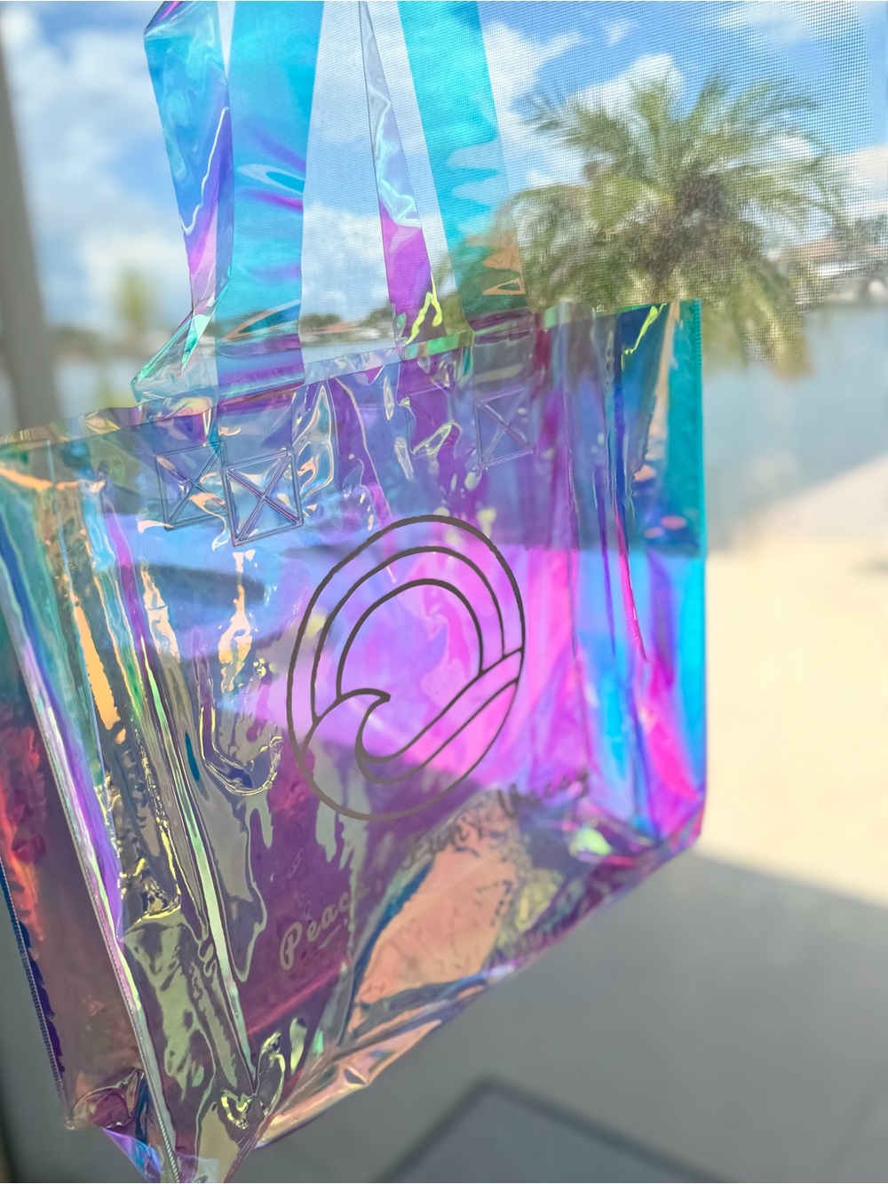 Iridescent Holographic Tote Bag / Beach Bag